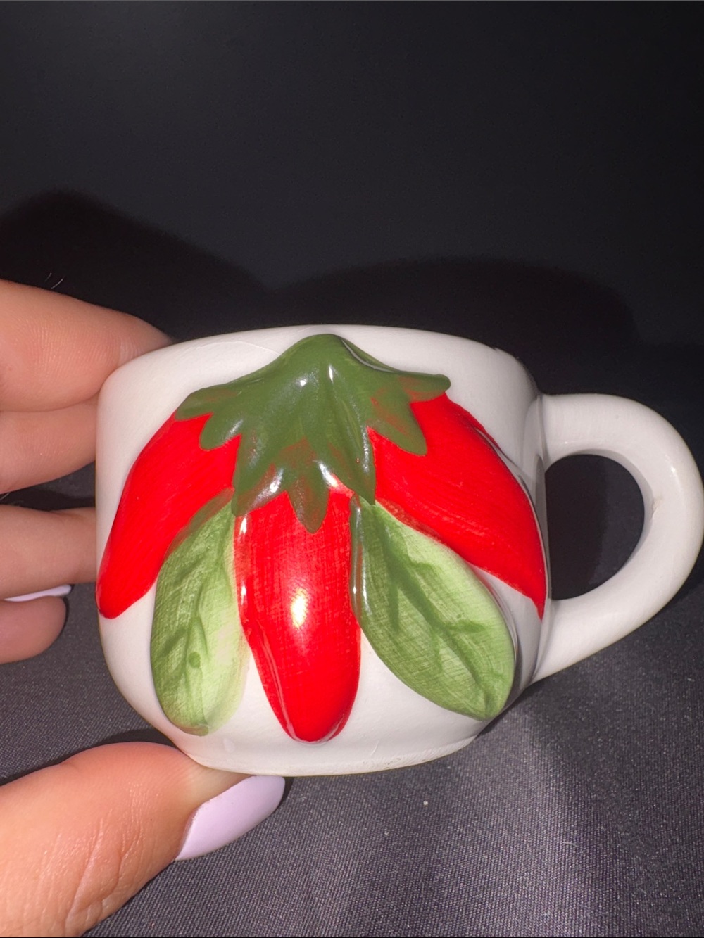 Tropea White Ceramic Espresso cup with Pink Accent